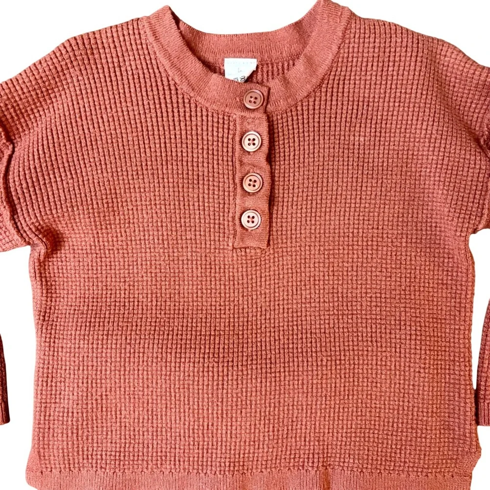 Modern Moments Toddler Henley Sweater‎ & Wide-Leg Pant Stretch 2-Piece Set 18m